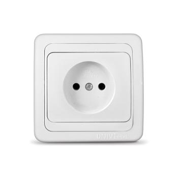 0183 Розетка 1-м СП Валери 16А IP20 без заземл. бел. UNIVersal