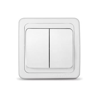 0188 Выключатель 2-кл. СП Валери 10А IP20 бел. UNIVersal