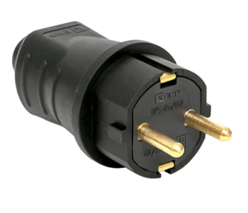 39082 Вилка прямая каучуковая 230В, 2P+PE, 16A, IP44 EKF