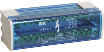 9360 Шины на DIN-рейку в корпусе (кросс-модуль) ШНК 2х15 L+PEN IEK