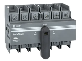 33922 Рубильник 100A 3P реверсивный c рукояткой для прямой установки TwinBlock EKF