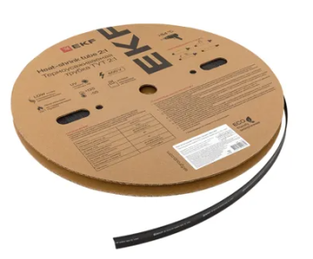 8201 Термоусаживаемая трубка ТУТ нг 12/6 черная рулон EKF PROxima