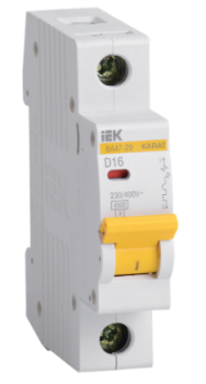 44210 Выключатель автоматический модульный 1п D 16А 4.5кА ВА47-29 KARAT IEK