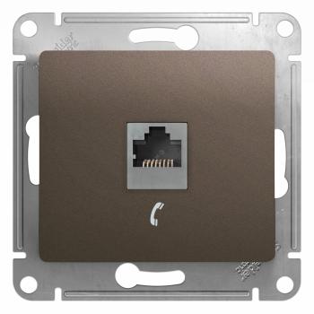 31460 Розетка телефонная 1-м Glossa RJ11 механизм шоколад SE