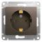 31461 Розетка 1-м СП 1мод. Glossa 16А IP20 с заземл. механизм шоколад SE