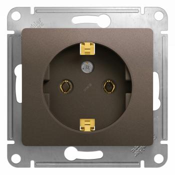 31461 Розетка 1-м СП 1мод. Glossa 16А IP20 с заземл. механизм шоколад SE
