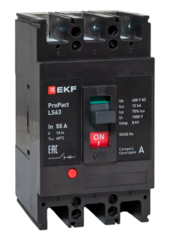 44438 Выключатель автоматический в литом корпусе ProPact LS63 50А 3P 15кА EKF