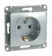 31513 Розетка 1-м СП Glossa 16А IP20 с заземл. механизм алюминий SE