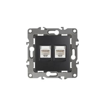 32669 Розетка компьютерная 2-м Эра12 RJ45 12-3108-05 антрацит Эра