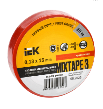 31737 MIXTAPE 3 Изолента 0, 13х15мм красная 20м IEK