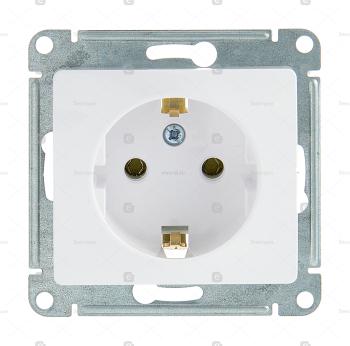 31883 Розетка 1-м СП Glossa 16А IP20 с заземл. механизм белый SE