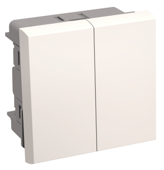 31884 Выключатель двухклавишный ВК1-22-00-П (на 2 модуля) ПРАЙМЕР белый IEK