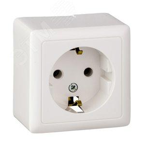 31916 Розетка 1-м ОП Хит 16А IP20 250В с заземл. без защ. шторок бел. SE