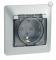 32241 Розетка 1-м СП Glossa 16А IP44 с заземл. защ. шторки с крышкой в сборе алюминий SE