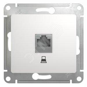 32302 Розетка компьютерная 1-м СП Glossa RJ45 кат.5E механизм белый SE