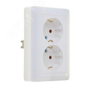 32387 Розетка 2-м СП Хит 16А 250В с заземл. без защ. шторок бел. SE