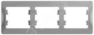 32776 Рамка 3-м Glossa горизонтальная алюминий SE