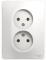 33025 Розетка 2-м СП Glossa 16А IP20 без заземл. белый SE