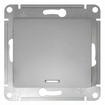 33060 Выключатель 1-кл. СП Glossa 10А IP20 (сх. 1а) 10AX с подсветкой механизм алюминий SE