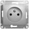 33064 Розетка 1-м СП Glossa 16А IP20 без заземл. механизм алюминий SE
