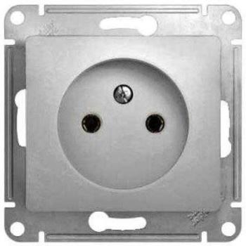 33064 Розетка 1-м СП Glossa 16А IP20 без заземл. механизм алюминий SE