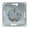 33065 Розетка 1-м СП Glossa 16А IP20 с заземл. защ. шторки механизм алюминий SE