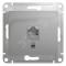 33089 Розетка компьютерная 1-м СП Glossa RJ45 кат.5E механизм алюминий SE
