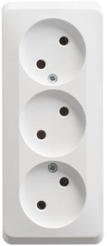 33133 Розетка 3-м ОП Этюд 16А IP20 250В без заземл. без защ. шторок бел. SE