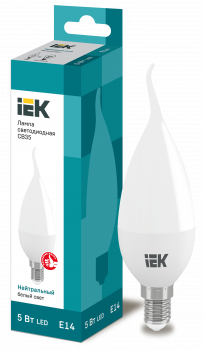 33294 Лампа светодиодная CB35 свеча на ветру 5Вт 230В 4000К E14 IEK