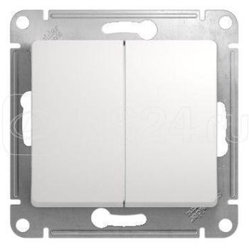 33323 Переключатель проходной 2-кл. СП Glossa 10А IP20 (сх. 6/2) 10AX механизм белый SE